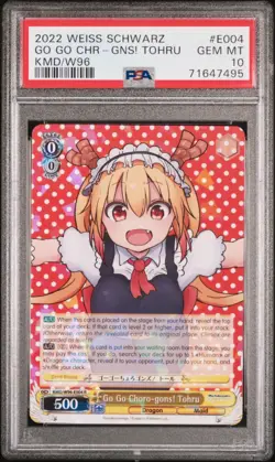 2022 WEISS SCHWARZ MISS KOBAYASHI'S DRAGON MAID #E004 GO GO CHR-GNS! TOHRU PSA10 - Image 1