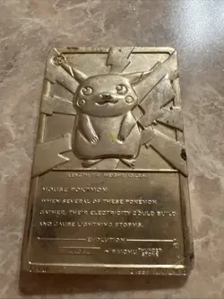 1999 Pokemon Burger King Pikachu 24k gold plated Card - Image 3