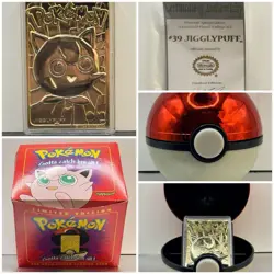 1999 Jigglypuff Burger King Nintendo Pokemon 23K Gold Plated Trading Card Bar - Image 1