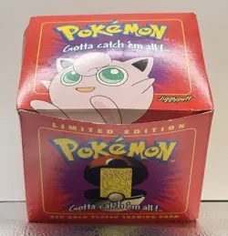 1999 Jigglypuff Burger King Nintendo Pokemon 23K Gold Plated Trading Card Bar - Image 2