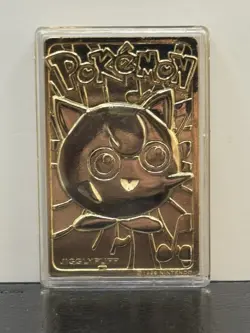 1999 Jigglypuff Burger King Nintendo Pokemon 23K Gold Plated Trading Card Bar - Image 5