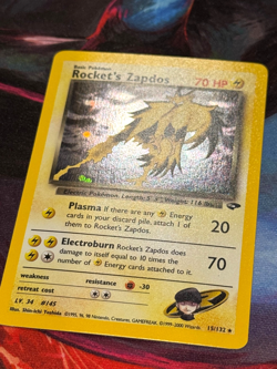 Pokemon TCG Rocket's Zapdos Gym Challenge 15/132 Holo Rare LP - Image 3