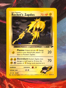 Pokemon TCG Rocket's Zapdos Gym Challenge 15/132 Holo Rare LP - Image 4