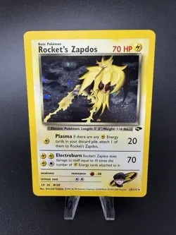 Pokemon TCG Rocket's Zapdos 15/132 Gym Challenge Holo LP - Image 1