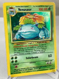 Venusaur 015/102 Base Set WOTC Holo Rare Pokemon Card - Heavily Played - Image 2