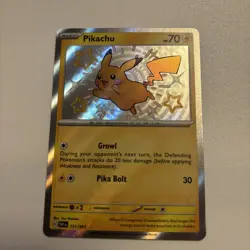Pokemon Pikachu TCG Card Paldean Fates 131/091 Baby Shiny Near Mint - Image 1