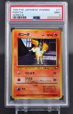 PSA 9 Ponyta #77 Japanese Vending Series III 3 Promo Pokemon Card 1998 - MINT - Image 1