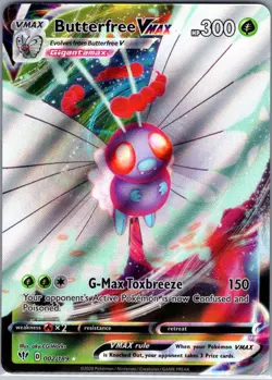 Butterfree VMAX 002/189 SWSH03: Darkness Ablaze - Pokemon Card - NM - Image 1