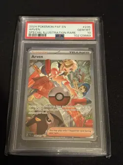 2024 Pokemon Paldean Fates Arven Full Art Holo Trainer #235 PSA 10 Gem Mint - Image 1