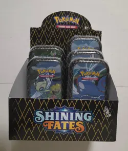 Pokemon TCG Shining Fates Mini Tin Art Set of 5 Tins with Display - Brand New - Image 1