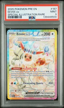 2025 POKEMON PRE EN-PRISMATIC EVOLUTIONS #167 EEVEE EX PSA 9 - Image 1