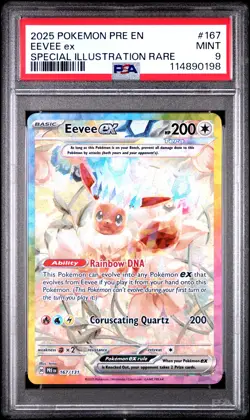 2025 POKEMON PRE EN-PRISMATIC EVOLUTIONS #167 EEVEE EX PSA 9 - Image 1