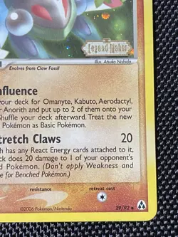 Anorith Legend Maker Stamped 29/92 Uncommon Reverse Holo Pokemon Card LP/NM - Image 4