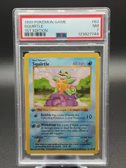 Squirtle 063/102 Base Set (Shadowless) 1st ed Regular PSA 7 NM - Image 1