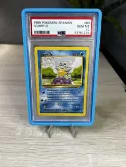 1999 Pokemon Base Set Squirtle 63/102 Spanish PSA 10 Gem Mint POP 7 - Image 1
