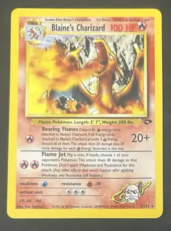 2000 Pokemon Gym Challenge Blaine's Charizard 2/132 Holo Foil Rare - Image 1