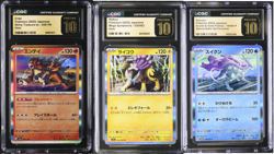 ✨ 3 CGC 10 Pristine Entei 028/190 Raikou 030/063 Suicune 194/SV-P Pokemon Holo - Image 1