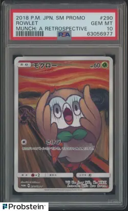 2018 Pokemon Japanese SM Promo Munch: A Retrospective #290 Rowlet PSA 10 - Image 1