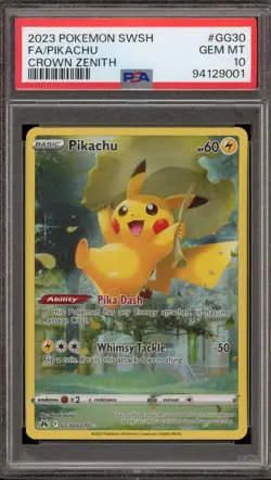Pokemon Pikachu Crown Zenith Galarian Gallery Full Art #GG30 PSA 10 Gem Mint - Image 1