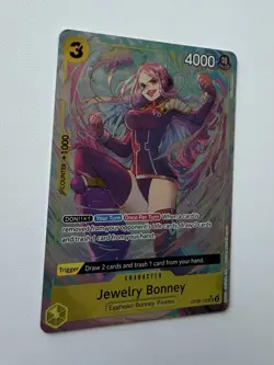 One Piece CCG Jewelry Bonney OP08-105 SR Alt Art Parallel - Near Mint - Image 2