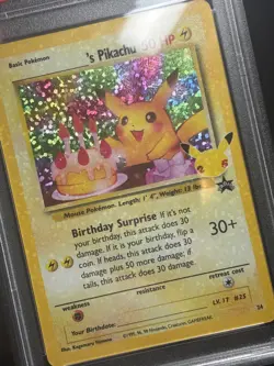 2021 PSA 10 GEM MINT POKEMON CELEBRATIONS CLASSIC COLL #24 BIRTHDAY PIKACHU-HOLO - Image 3