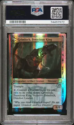 2017 Magic MTG Hascon Collection Grimlock Dinobot Leader Ferocious King #1 PSA 9 - Image 2
