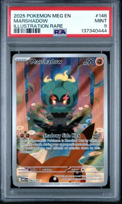 Pokemon 2025 Mega Evolution Marshadow #146/132 Illustration Rare PSA 9 - Image 1