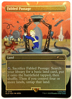 MTG Fabled Passage *BORDERLESS RAINBOW FOIL* Fallout Secret Lair 1534 NM - Image 1
