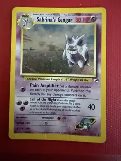 Pokemon TCG Sabrina's Gengar Holo Rare Card 14/132 Gym Heroes Series - Image 1