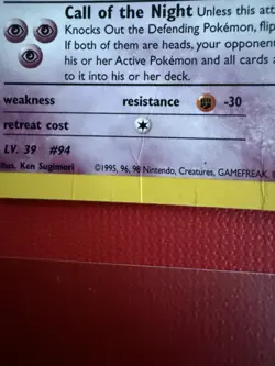 Pokemon TCG Sabrina's Gengar Holo Rare Card 14/132 Gym Heroes Series - Image 2