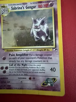 Pokemon TCG Sabrina's Gengar Holo Rare Card 14/132 Gym Heroes Series - Image 5