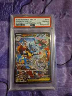 2025 Pokemon Meg En Mega Lucario Ex Special Illustration Rare #179 Psa 10 - Image 1