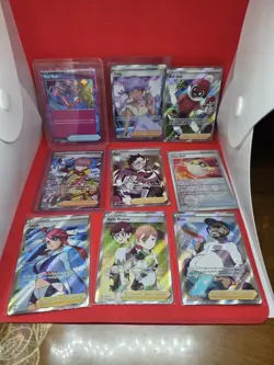 Pokemon Trainer Full Art Card Lot x9 - Skyla, Piers, Rose, Tulip, Ultra Ball - Image 1