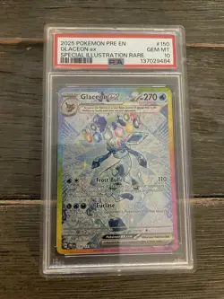 Pokemon TCG 2025 Prismatic Evolutions Glaceon EX Card 026/131 PSA 10 Graded - Image 1