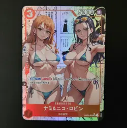 Custom Nami And Nico Robin Manga Goddess Waifu Card Holo One Piece CCG - Image 1