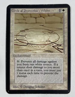Circle Of Protection: White Alpha MP Moderate Play MTG Magic The Gathering - Image 1