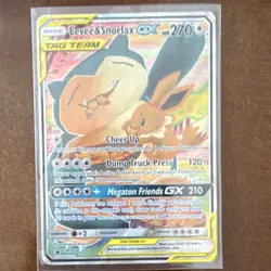 Pokemon Eevee & Snorlax GX Tag Team Promo Holo 270 HP SM169 Basic MP - Image 1
