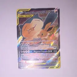 Pokemon Eevee & Snorlax GX SM169 SM Promo Holo Card Basic 270 HP English - Image 1