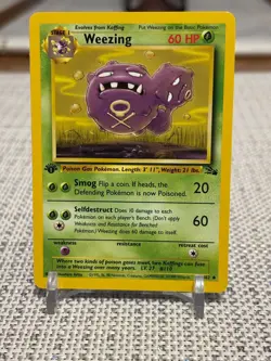 1999 Pokemon #45/62 Weezing (Fossil Set) Non Holo - 1st Edition - NM - Image 1