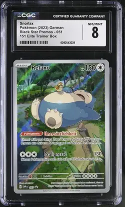 Pokemon | Relaxo Snorlax 051 SVP Promo | DE German | PSA CGC 8 | 151 - Image 1