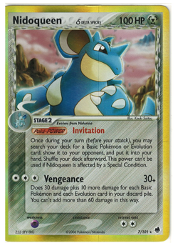 Pokemon TCG Nidoqueen (Delta Species) 7/101 Holo Rare - EX Dragon Frontiers - - Image 1