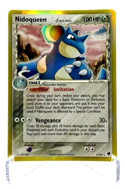 Pokemon TCG Nidoqueen Delta Species 7/101 EX Dragon Frontiers 2006 Holo Rare - Image 1