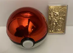 Pokemon Mewtwo 1999 23K Gold Plated Trading Card & Pokeball No Box Or Cert - Image 1
