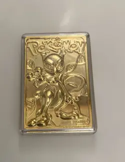 Pokemon Mewtwo 1999 23K Gold Plated Trading Card & Pokeball No Box Or Cert - Image 2