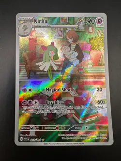 Pokemon TCG Kirlia Scarlet Violet Base Set Holo Card 212/198 Illustration Rare - Image 1