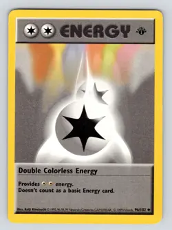 Pokemon TCG Double Colorless Energy 96/102 Base Set Shadowless 1st Edition MP - Image 1