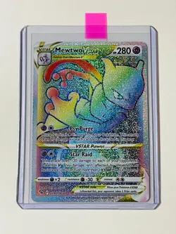 Pokemon GO TCG Mewtwo VSTAR 079/078 Rainbow Secret Rare Holo Foil Card NM 2022 - Image 2