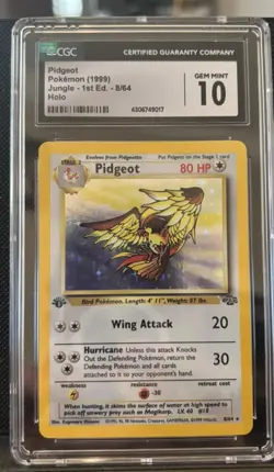 Pidgeot Pokemon Jungle 1st edition HOLO Rare CGC 10 Gem Mint #8/64 - Image 1