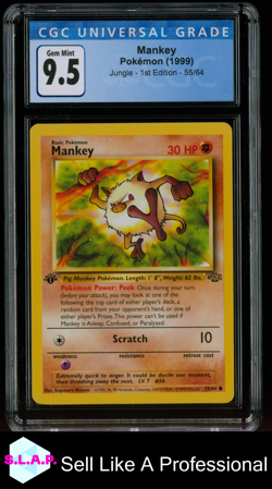 MANKEY JUNGLE - 1ST EDITION 55/64 POKEMON CGC 9.5 - Image 1
