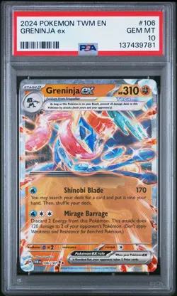 2024 POKEMON TWM EN-TWILIGHT MASQUERADE #106 GRENINJA EX PSA 10 - Image 1